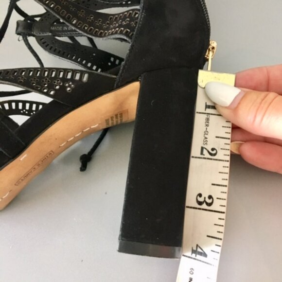 Vince Camuto Black suede lace up/strappy heel size 7 - Picture 12 of 12